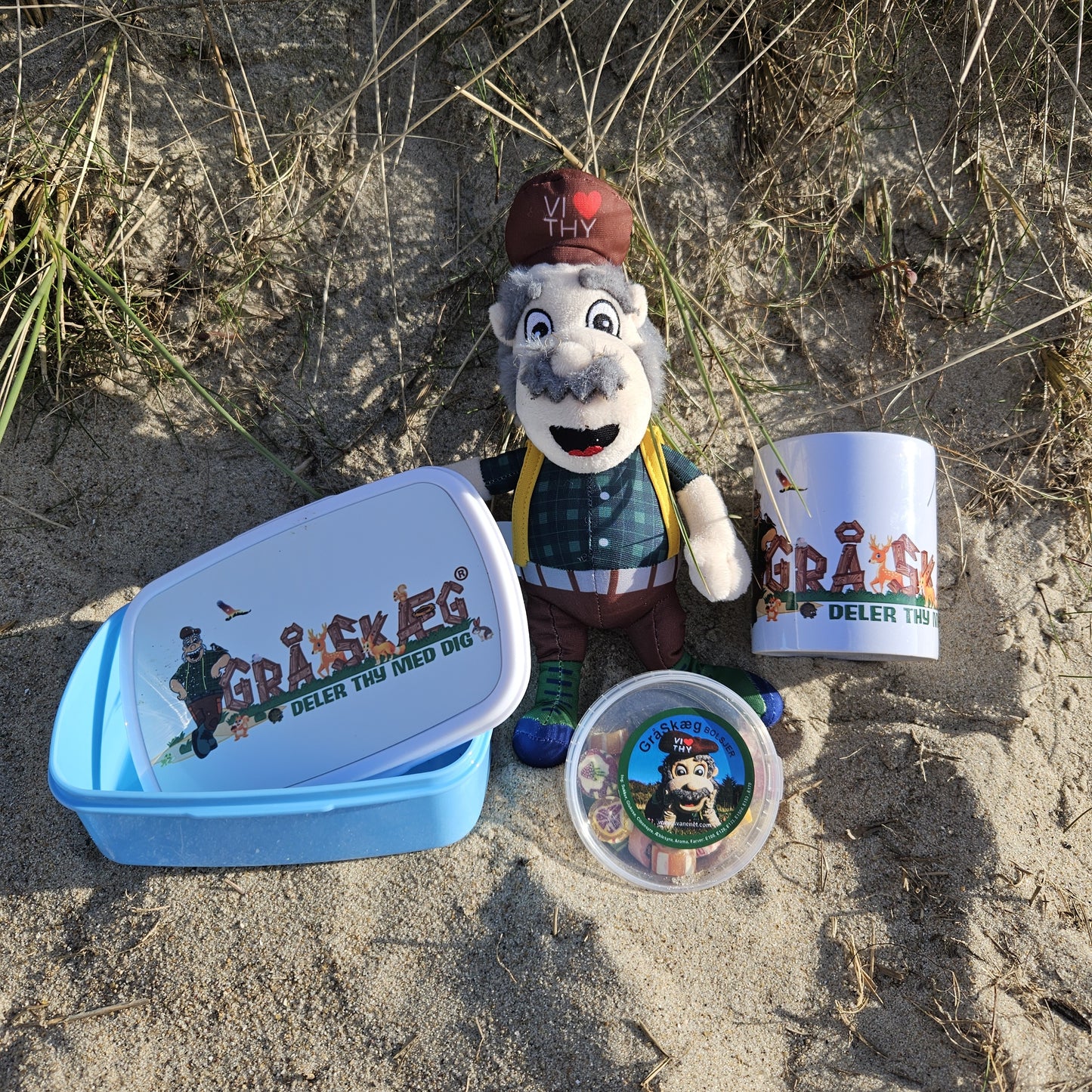GråSkæg-pakke med lyseblå madkasse